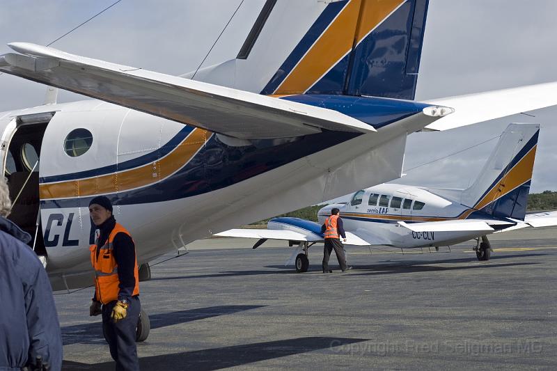 20071213 091843 D200 3900x2600.jpg - Charters awaiting passengers at Punta Arenas for flight to Puerto Nagales, the closest airport to Torres del Paines National Park